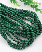 Natural Stone Beads 8mm Polished Round Smooth Gemstone Beads for Jewelry Making Supplies 15 Inch(45 Beads) (Green Peacock) - color: Green Peacock-45pcs