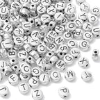 DanLingJewelry 200Pcs Antique Silver Round Letter Beads - Alphabet & Initial Letter Beads for Jewelry Craft Making - color: 200pcs - alphabet - random
