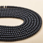 ICAI Beads 5x8mm Natural Rondelle Spacer Loose Beads for Jewelry Making DIY Crafts Design 1 Strand 15" APPR (Black Onyx) - color: Black Onyx, size: 5x8