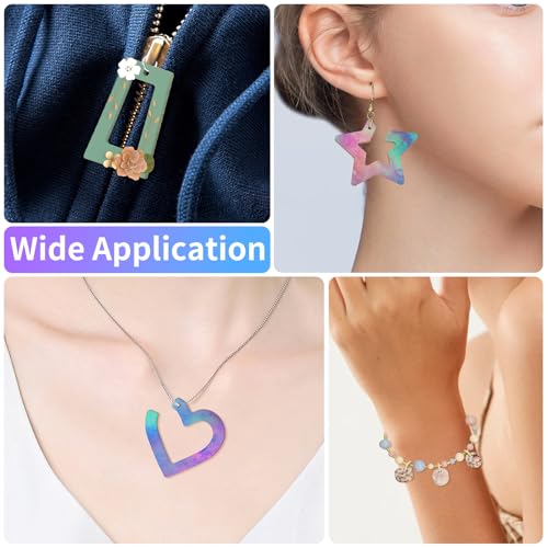 RESIN GO Epoxy Resin Earring Molds, 328 PCs UV Resin Jewelry Molds Kit with Holes, Variety Shapes Keychain Pendant Necklace Bundle Complete Set Clearance, Silicone Molds for Teen Female