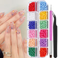 1000Pcs Resin Macaron Beads, 2-3.5mm 3D Round Bubble Balls Summer Macaron Candy Sweet Colors Nail Ball Beads with Tweezers and Dual-end Brush (20-K1-colorful-beads) - color: 20-K1-colorful-beads