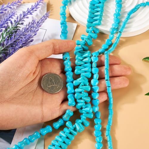Turquoise Beads Strands Mixed Shape Turquoise Gemstone Loose Spacer Beads 6.5-13mm for DIY Crafts Necklace Bracelet Earring Jewelry Making (4 Strands) - color: Mixed Color-B