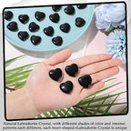 Gerrii 50 Pcs Heart Healing Stone Bulk Quartz Heart Inspirational Stones Gift for Women Love Pocket Polished Natural Energy Balancing Meditation 0.8 Inch(Black) - color: Black