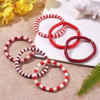 3600 pcs Red Clay Beads for Bracelets Making, 10 Strands Flat Round Polymer Clay Beads 6mm Spacer Heishi Beads for Jewelry Making Earring Necklace - color: Red