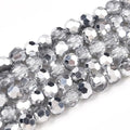 Perlin Czech Bohemian Crystal Glass Beads Faceted Round 4mm 90 Pieces Loose Spacer 1 Strand Beads for DIY Jewelry Earrings Necklace Bracelet Making (Crystal Silver) - color: Silver crystal