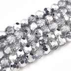 Perlin Czech Bohemian Crystal Glass Beads Faceted Round 4mm 90 Pieces Loose Spacer 1 Strand Beads for DIY Jewelry Earrings Necklace Bracelet Making (Crystal Silver) - color: Silver crystal