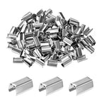 M METERXITY 100-Pack Fold Over Crimp End Caps, 0.6 x 0.3in/ 15 x 7mm Crimp Fasteners Ribbon Ends with Clamps for Jewelry Making/Leather Decor/DIY/Bracelets, Belt Buckle End Tip [Silver] - size: 0.6 x 0.3in/15 x 7mm