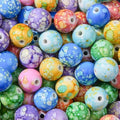 16mm Acrylic Beads 100pcs Chinese Ceramic Style Spacer Bead Loose Beads for DIY Crafting Necklace Bracelet Jewelry Making Keychain (smw) - color: green&purple&blue