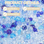 MECCANIXITY 15/0 11/0 8/0 6/0 Glass Seed Beads 1.5mm/2mm/3mm/4mm Loose Seed Beads for Jewelry Earring Bracelet Craft Making, 5888PCS, Blue Series - color: Blue Series