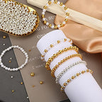 1200Pcs Smooth Round Beads Gold Spacer Loose Ball Beads for Bracelet Making Craft (4mm,6mm,8mm, Silver & Gold) - color: Silver & Gold, size: 4mm,6mm,8mm