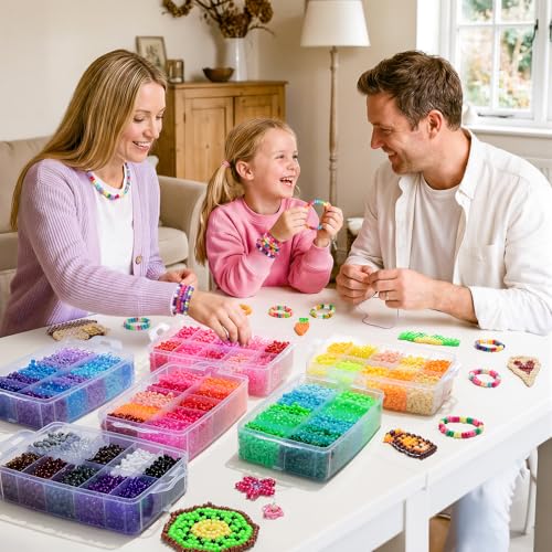 Umikk 18000 Pony Beads Bulk, 60 Colors Plastic 6x9mm Kandi Beads Bulk for Bracelets Making Hair Braiding Jewelry Making DIY Crafts (10.3LB, Shockproof Package) - color: 60colors18000pcs