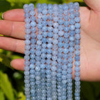 6mm Natural Stone Beads 65pcs Aquamarine Polished Round Smooth Crystal Loose Gemstone Beads for Jewelry Making DIY Bracelet Necklace Earring Crafts Supplies - color: Aquamarine 6mm-65pcs