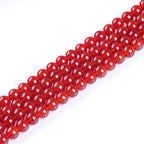 Natural Stone Beads 10mm Red Agate Gemstone Round Loose Beads Crystal Energy Stone Healing Power for Jewelry Making DIY,1 Strand 15" - color: Red Agate, size: 10MM