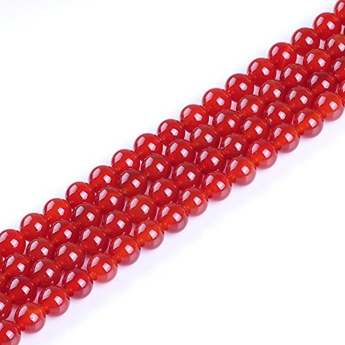 Natural Stone Beads 4mm Red Agate Gemstone Round Loose Beads Crystal Energy Stone Healing Power for Jewelry Making DIY,1 Strand 15" - color: Red Agate, size: 4MM