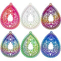 Dazzling Colorful Filigree Charms Hollow Out Multicolor Geometric Filigree Pendants for DIY Jewelry Making Earrings Necklaces Components - color: Waterdrop-2