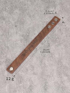 GelConnie Leather Cuff Bracelet Punk Braided Bracelets Rock Leather Wristbands Faux Mens Leather Bracelet Gothic Viking Bangle Adjustable Wrap Bracelet for Women,Men - color: Brown Engraved Leather Bracelet