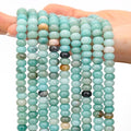 2 Strands (150PCs) Natural Amazonite Rondelle Beads, 5 * 8mm Gemstone Loose Spacer Abacus Disk Beads for DIY Bracelet Necklace Earrings Jewelry Making, Craft Supplies Beading Kit - color: Amazonite, size: 5*8MM