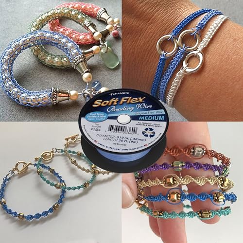 Soft Flex 49 Strand Beading Wire - Medium 0.19 Diameter - 30 Feet Nylon Design Wire - style: Tanzanite