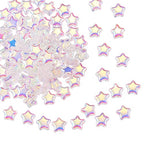 UR URLIFEHALL 100 Pcs Clear AB Star Glass Beads Twinkle Star Beads Tiny Glass Beads for Earring Bracelet Necklace Jewelry DIY Craft Making - color: 100pcs-8x8.5x4mm-clear AB plated star glass beads