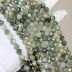MJDCB Best Sellers Natural Stone Beads Faceted Polygon Grass Green Jade Crystal Energy Stone Healing Power for Jewelry Making(8mm) - color: Grass Green Jade