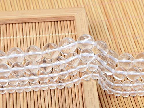 Bymitel 90 pcs Natural Genuine Real Round Loose Stone Beads Gemstone Spacers for Charm DIY Jewelry Making 15.5" per Strand 4mm (Clear Quartz Crystals, 4mm) - color: Clear Quartz Crystals, size: 4mm