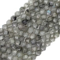 BEADIA Faceted Natural Spectrolite Stone Round Beads 6mm 36cm/Strand for Jewelry Making - color: Spectrolite, size: 6mm
