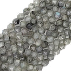 BEADIA Faceted Natural Spectrolite Stone Round Beads 6mm 36cm/Strand for Jewelry Making - color: Spectrolite, size: 6mm
