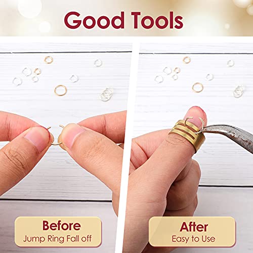 Hicarer 2 Pieces Jump Ring Opening Tools Opening Stainless Steel Jump Split Ring Opener Circle Tool for Jewelry Makers Craft Projects Supplies(Gold, Silver) - color: Gold, Silver