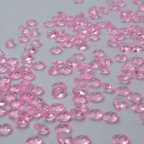 ZKC 10mm 1000PCS Crystal Acrylic Diamond Vase Fillers Beads for Wedding Centerpiece Table Scatter Shower Party Vase Beads Decorations(Pink) - color: Pink