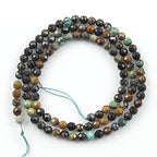 Song Xi 120pcs 3mm Natural African Turquoise Gemstone Beads Faceted Round Loose Stone Beads for Jewelry Making - color: African Turquoise, size: 2.8-3.3mm