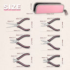 6-Piece Jewelry Pliers Set with Case, Including Needle Nose, Bent Nose, Diagonal, End Nippers, Perfect for DIY Crafting, Beading & Repairing - style: Mini Pliers Set