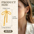 PAGOW 20pcs Bow Charm for Jewelry Making, Gold Plated Alloy Bow Tie Charm with Hole, Cute Bowknot Dangle Connector Pendant for Necklaces, Bracelets, Earrings, DIY