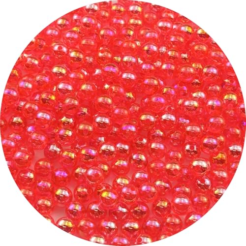 300pcs 8mm Acrylic Round Beads AB Colors Acrylic Beads Round Spacer Beads with Hole for DIY Bracelet Necklace Jewelry Making Supplies Handmade Craft(Dark Pink AB) - color: Dark Pink AB, size: 8mm