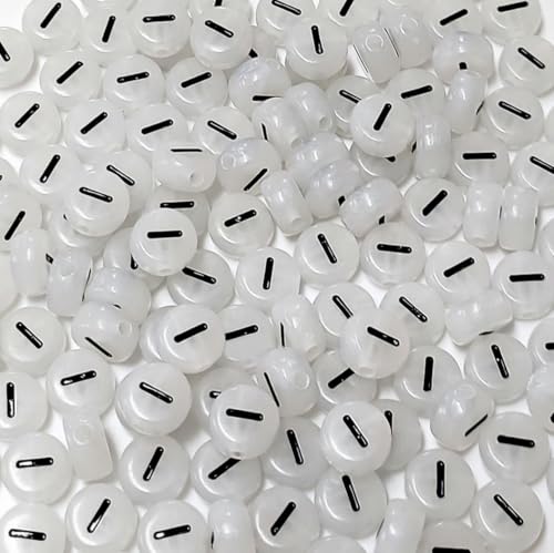 200PCS Letter Beads Glow in The Dark 4x7mm Acrylic Alphabet Vowel Letter I Beads for Jewelry Making Bracelet - color: I-200PCS