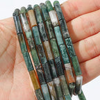 BEADIA Natural Indian Agate Tube Beads 13x4mm 30pcs Cylinder Loose Semi Gemstone Beads for Jewelry Making Design - color: Indian Agate Cylinder