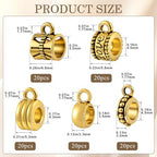 Joez Wonderful Links Bail Beads, Hypoallergenic Alloy Column Spacer Beads - color: Style A, 100 Gold