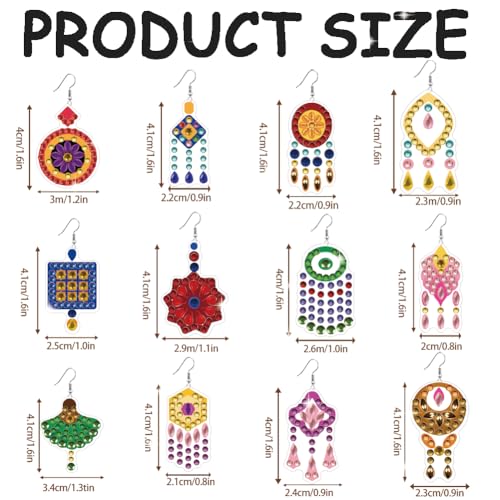 BEUNITONE Retro Fringe Earring Making Kit, Diamond Art Craft Supplies with 12 Designs, Crystal Beads and Findings for Adults DIY Jewellery Creating Gift - style: Tassel
