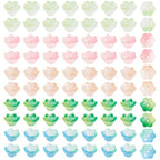 Beadthoven 200Pcs Flower Glass Bead Caps Transparent Glass Crystal Trumpet Lily Flower Beads Floral Loose Spacer Bead Charms for Bracelet Necklace Earring Jewelry Making - color: Trumpet-Colorful