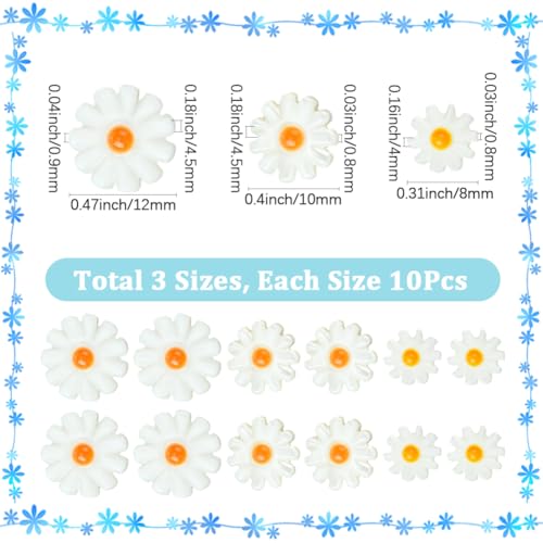 SUNNYCLUE 1 Box 30Pcs Shell Daisy Beads Flower Shell Beads Small Cute White Sunflower Summer Beach Natural Freshwater Loose Spacer for Jewelry Making DIY Earrings Bracelets Crafts Supplies Women Adult