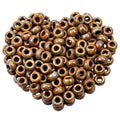 SUNYIK Bamboo Leaf Agate Large Hole (5mm) Rondelle Loose Charms European Bead fits Bracelet,Jewelry Makings Pack of 20 - color: Brown-Bamboo Leaf Agate, size: 14x8mm