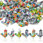 DanLingJewelry 50Pcs Random Bird Links Enamel Animal Connector Colorful Flying Animal Bird Dangle Charms for DIY Craft Jewelry Making - color: 50pcs - Bird - Random