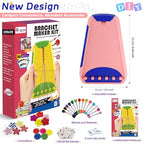 Friendship Bracelet Making Kit for Girls Ages 8-12, Kids Jewelry Making Kit with 28 Pre-Cut Threads and Letter Beads, Arts and Crafts for Kids, Birthday Easter Gifts for 6 7 8 9 10 11 12 Year Old - color: Pink/Dark Blue
