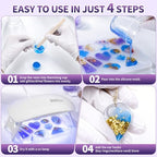 SHORE RESIN UV Resin for Jewelry Making, Crystal Clear Fast-Curing UV Resin Kit with Earring Silicone Mold & Tools for Earrings, Pendants and DIY Crafts, 500g - size: 500g