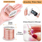 anezus 20 Gauge Jewelry Wire, 28 Yards Craft Wire Tarnish Resistant Copper Beading Wire for Jewelry Making Supplies and Crafting(Rose Gold) - color: Rose Gold