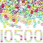 Jexine 10500 Pcs Pony Beads Bulk Plastic Beads for Bracelet Making Hair Braids DIY Necklace Jewelry Making Projects(Round,Macarons Color) - color: Macarons Color, style: Round