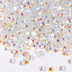 3000 Pieces SS6 2mm Flatback Rhinestones AB Clear Round Gems Crystals for Nail Art DIY Crafts Clothes Shoes Bags （Transparent AB） - color: Transparent AB, size: SS6/2mm