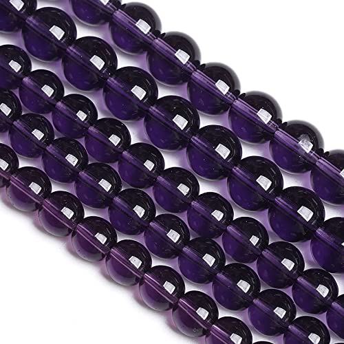 10MM 38PCS Purple Amethyst Glass Crystal Beads for Jewelry Making DIY Bracelet Necklace - color: Amethyst Glass, size: 10mm