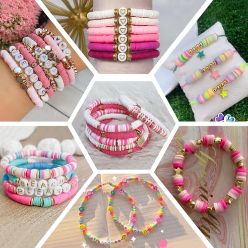 3500pcs Rich Color Clay Beads for Bracelets Making 6mm Heishi Beads Polymer Flat Round Disc Clay for Jewelry Making Deep Tone Bead Crafts - color: Vibrant