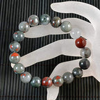AD Beads Natural Gemstone Round Beads Stretch Bracelet Healing Reiki 10mm (Dragon Bloodstone) - color: Dragon Bloodstone