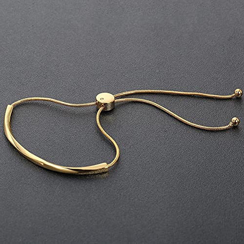 WOWORAMA Adjustable Slider Bracelets for Women Bar Friendship Bangle Bracelet for Women Gold/White Gold/Rose Gold Bolo Bracelet - color: Twist Bar-Gold